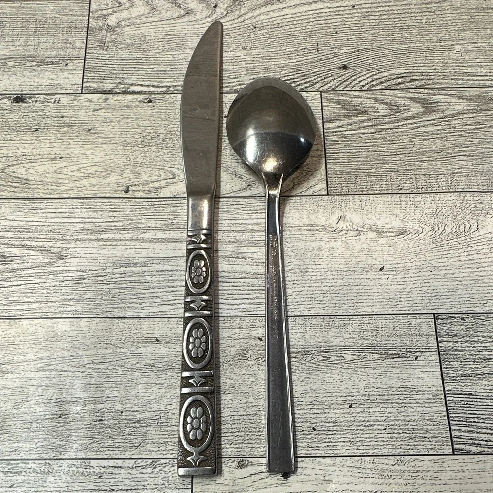 EKCO Trinidad Stainless Steel 2PC Spoon & Knife Japan Vintage